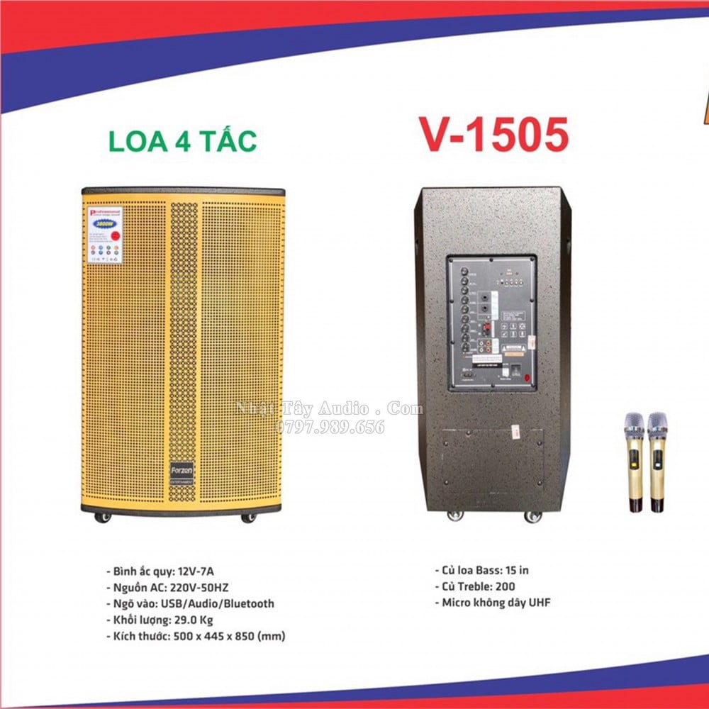 Loa Keo Di Dong Forzen V 1505, Loa Karaoke Cong Suat Lon Bass 40 (4)