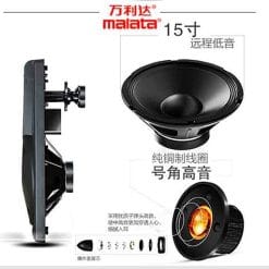 Loa karaoke Malata JD15 M+9023, loa kéo vỏ nhựa, bass 4 tấc