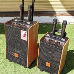 Loa kéo di động JBZ J1, loa karaoke vỏ gỗ, bass 2 tấc