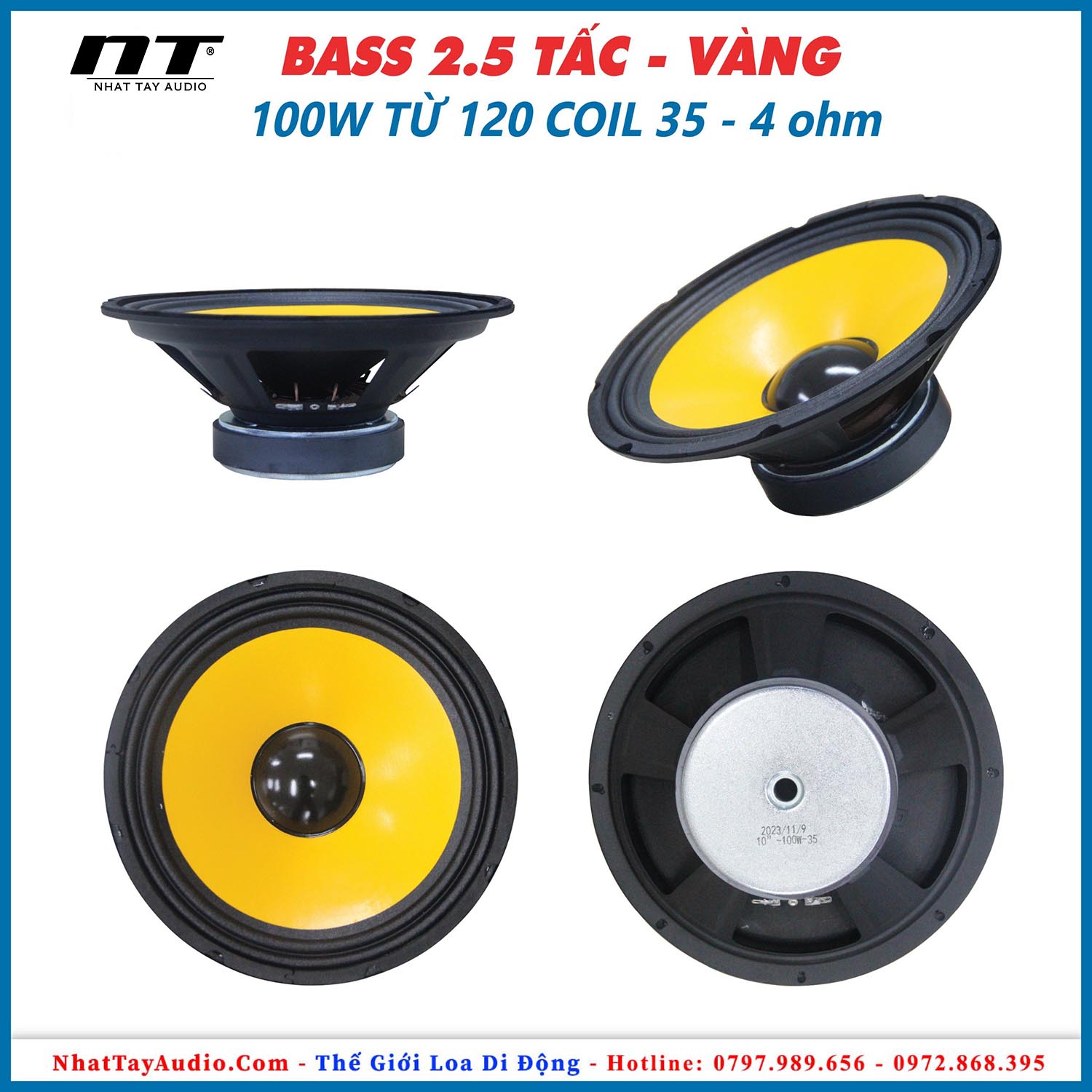 Loa Bass 25 100W Từ 120 Coil 35 VÀNG