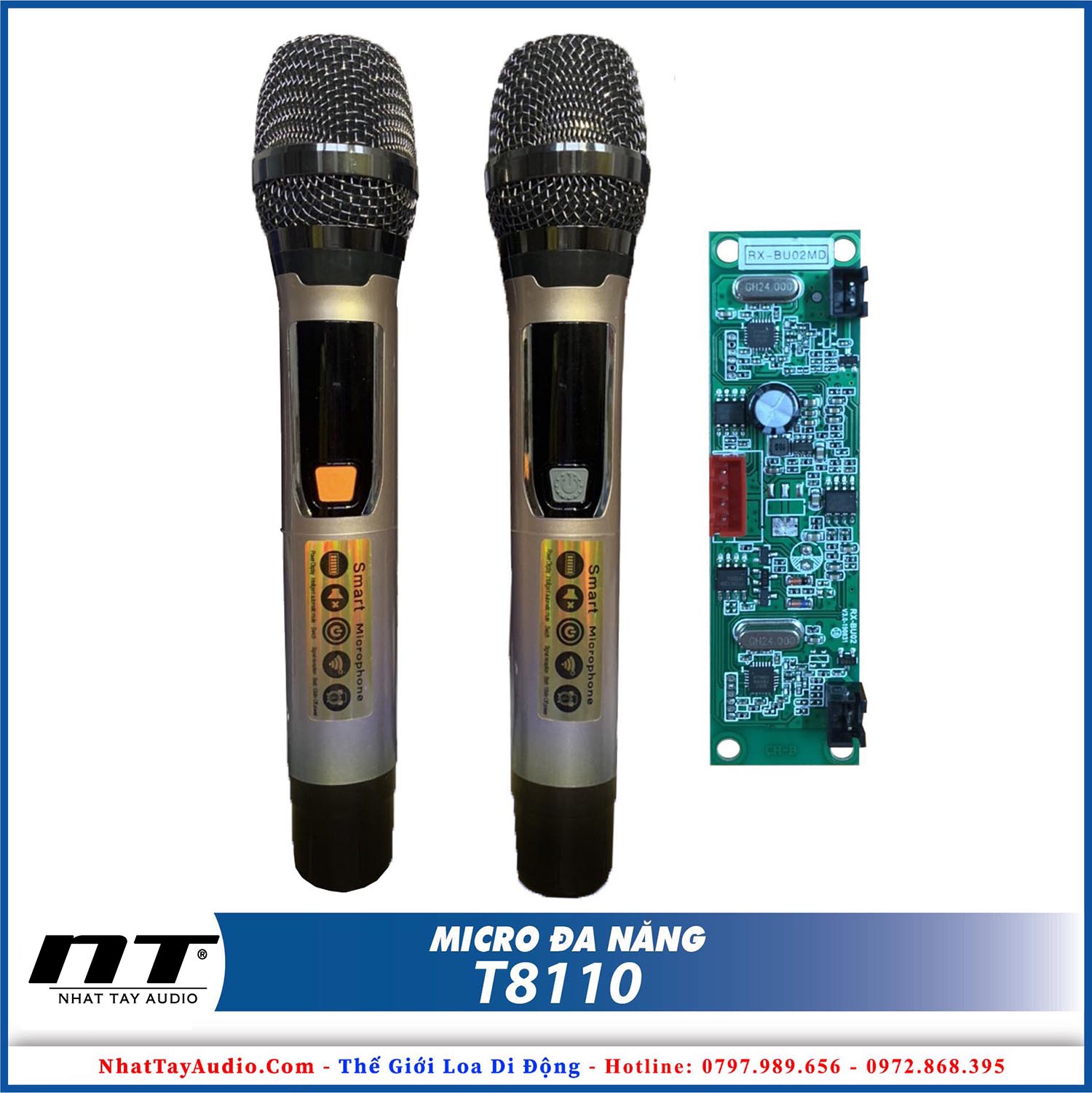 Micro karaoke không dây cho loa kéo T8110