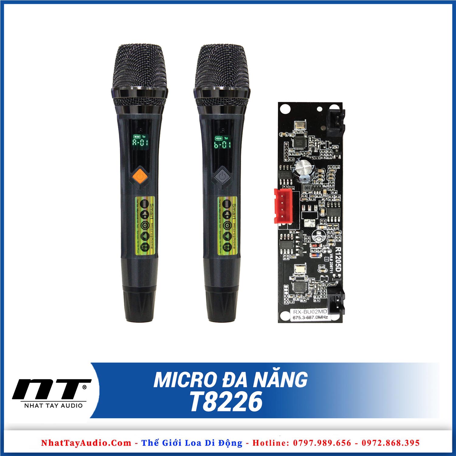 Micro karaoke không dây cho loa kéo T8226z